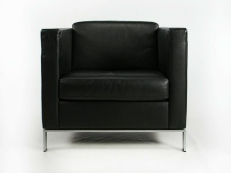 2010s Lord Norman Foster for Walter Knoll Model 500 Black Leather Arm Lounge Chair on Sale