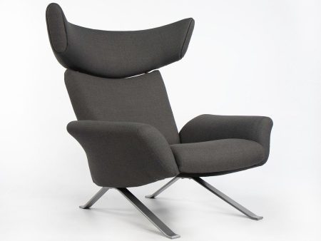 1962 Ostervig Lounge Chair by Kurt Ostervig for Henry Rolschau Mobler in Grey Fabric Sale