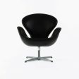 1960s Arne Jacobsen Swan Chair by Fritz Hansen of Denmark in Black Leather Discount