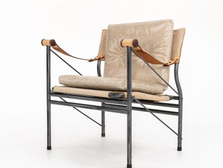 1970s Colombo 907 Safari Chair in Linen Canvas and Leather Online Sale