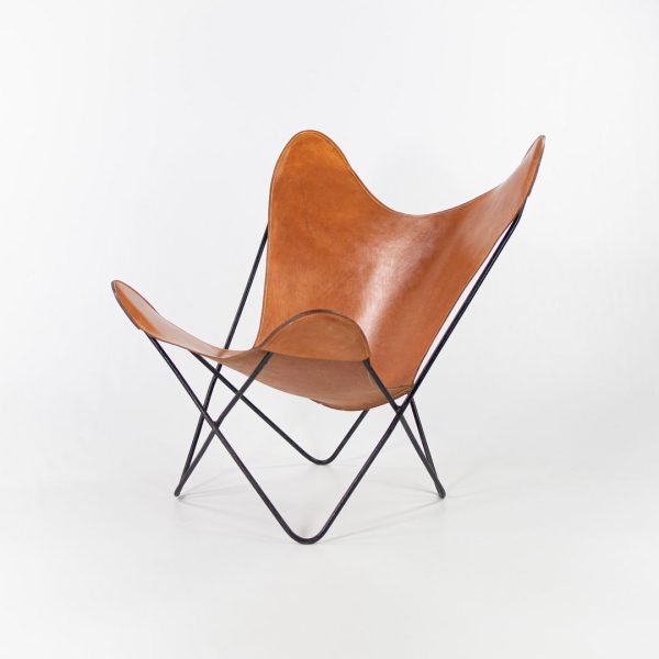 1950s Butterfly Chairs By Jorge Ferrari-Hardoy, Antonio Bonet, And Juan Kurchan For Knoll in Cognac Leather For Cheap