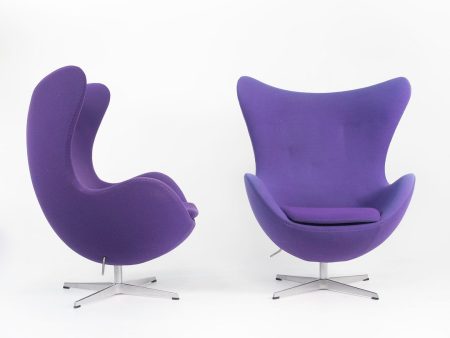 2003 Egg Chair by Arne Jacobsen for Fritz Hansen in Purple Fabric 2x Available Online