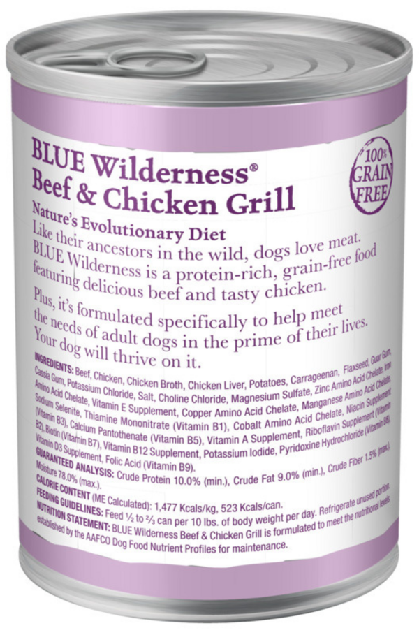 Blue Buffalo Wilderness High-Protein Grain-Free Beef & Chicken Grill Adult Canned Dog Food Online Hot Sale